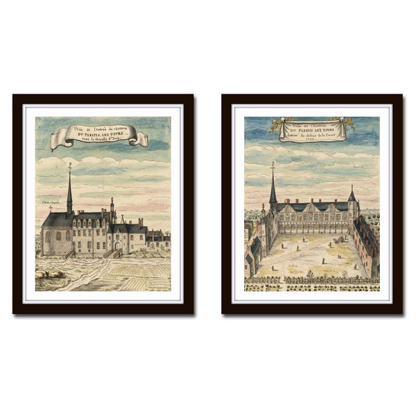 French Chateau Print Set No.1, French Architecture Prints, Giclee, Art Print, French Style Decor, Wall Art, Print Set