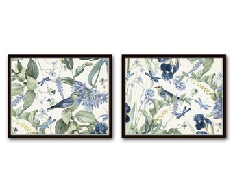 Vintage Bird and Botanical Print Set No. 14, Vintage Bird Prints, Giclee, Home Decor, Wall Art, Vintage Botanical Prints, Vintage Bird Art