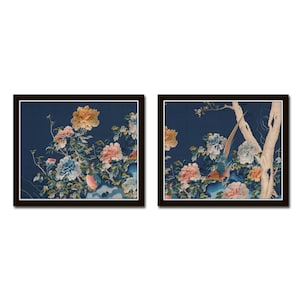 Chinoiserie Textile Print Set,  Bird and Botanical Textile Print Set, Botanical Prints, Bird Prints, Textile Art, Wall Art, Giclee Print