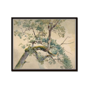 Vintage Tree Branches, Vintage Painting, Vintage Landscape Print, Art Print, Giclee, Chinoiserie Decor, Vintage Tree Print