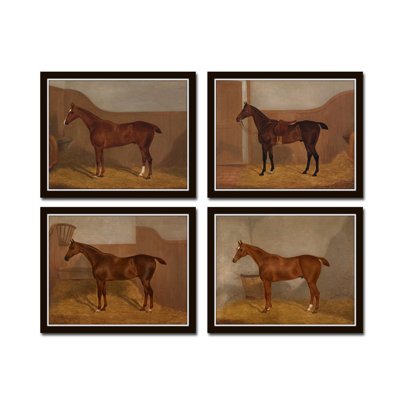 Vintage Horse Portraits, Horse Paintings Reproduction, Giclee, Print, Wall Art, Horse Prints, Horse Prints, Equestrian Art Bild 1