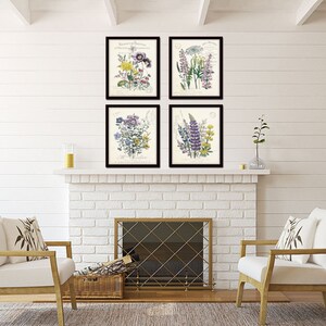 French Botanical Collage Print Set No. 2, Vintage Botanical, Print Set ...