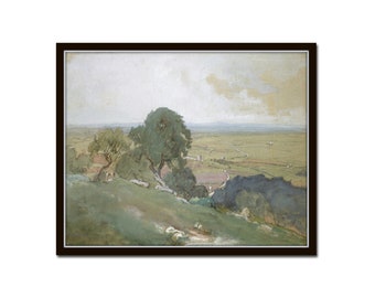 Vintage Landscape Painting, Olive Trees, Art Print,  Giclee, Print, Wall Art, Vintage Painting