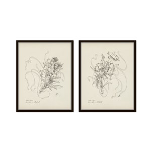 Vintage French Porcelain Sketch Set, Botanical Sketch Art, Porcelain Designs Art, Giclee Home Decor, Botanical Print Set, Botanical Art