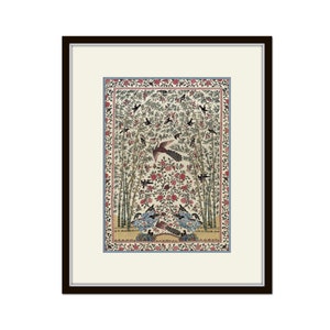 Indian Palampore Textile Collage Print, Antique Tapestry Print, Vintage Textile Art, Giclee Art Print, Botanical Art, Wall Art, Home Decor