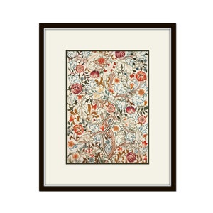 Rideaux Art Déco Iliv – Motif Acanthe Marine (style William Morris) – Cousus Main – 4 Couleurs