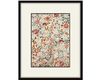 William Morris Acanthus Textile Collage Print, Vintage Textile Art, Giclee Art Print, Botanical Art, Wall Art, Home Decor