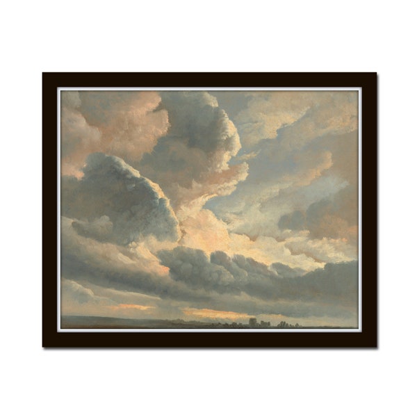 Cloud Study Print, Reproduction, Giclee, Print, Wall Art, Cloud Painting, Vintage Painting