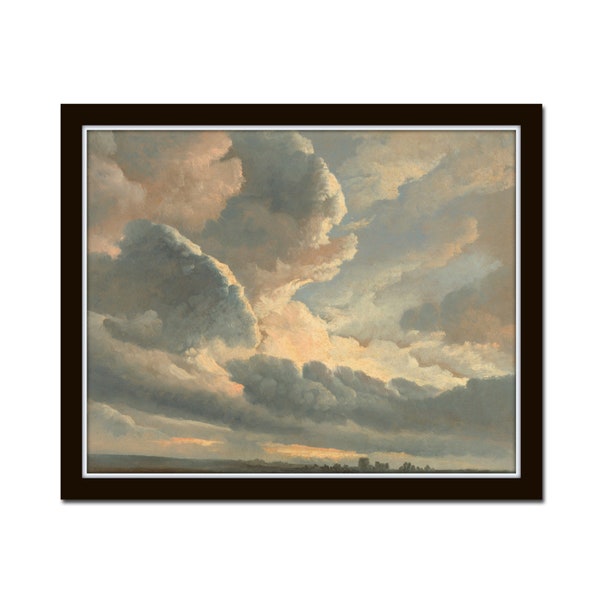 Impresión de estudio de nubes, pintura de nubes vintage, Giclée, impresión, arte vintage, pintura de nubes, pintura vintage