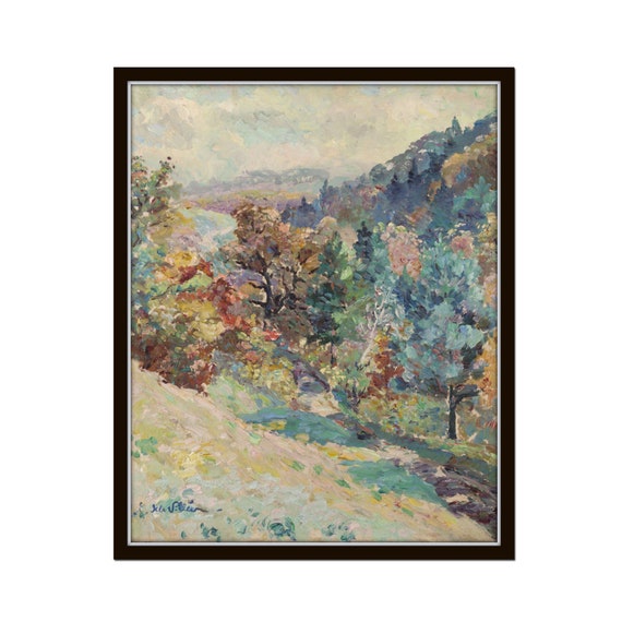 Vintage French Landscape Painting,  French Art, Giclee, Print, Wall Art  Vintage Landscape Painting, Vintage Art, Fall Art