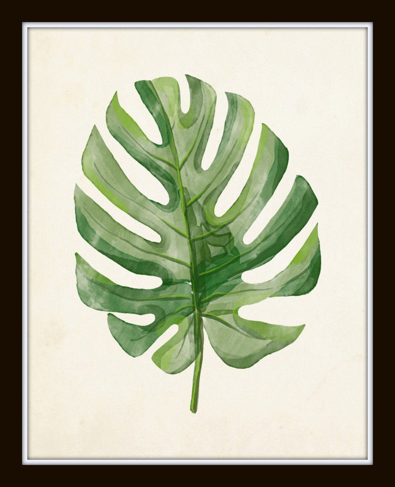 Watercolor Tropical Leaf Set No. 2 Giclee Wall Art | Etsy