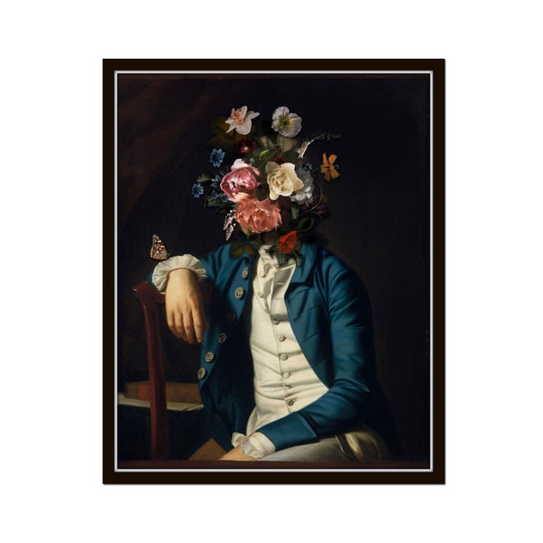 James, Altered Art English Portrait Painting, Collage Art, Vintage Portrait, Wall Art, Surreal Art