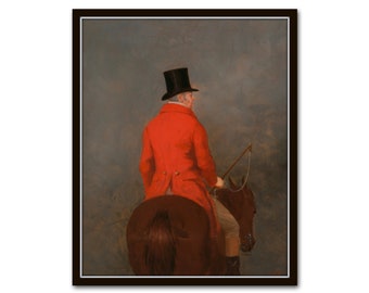 The Huntsman, Vintage Portrait Painting, British Fox Hunting Prints, English Foxhunting Art, Sporting Art, Fox Hunting Art, Hunting Art