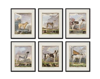Vintage French Dogs Print Set No. 3, Vintage Dog Art, Dog Art, Wall Art, Wall Decor, Home Decor, Gallery Wall Art