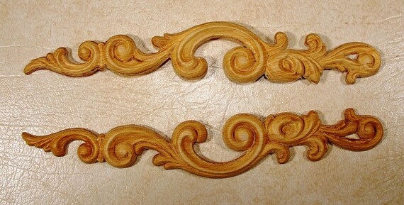 EMBOSSED WOOD APPLIQUE//ONLAY # 689 2 1//4 X 7 3//8