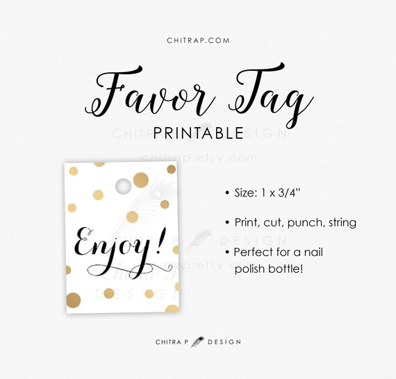 Nail Polish Favor Tags Printable Bridal Shower Gift Tag Candy Nail Polish Favor Tags Printable Bridal Shower Gift Tag Candy