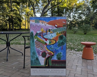 David Hockney 1988 Retrospective Exhibition Poster, Museum Quality Print (Framed)