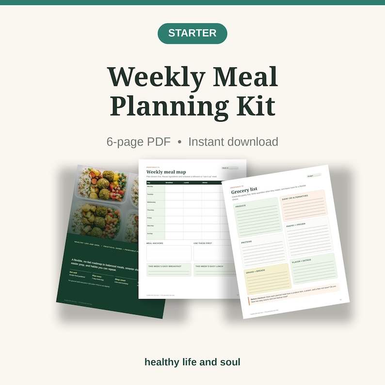 Healthy Eating Starter: 6-page Quick-start Meal Planner Printable - Etsy