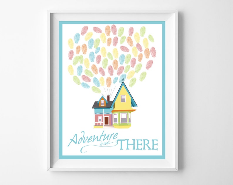 8x10 Disney UP Wedding Guestbook Alternative Fingerprint Etsy