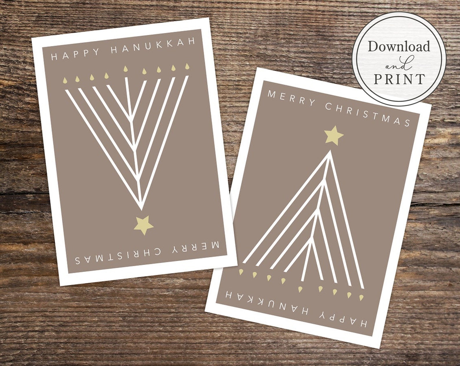 Christmukkah Interfaith Holiday Card Interchangeable Menorah Etsy