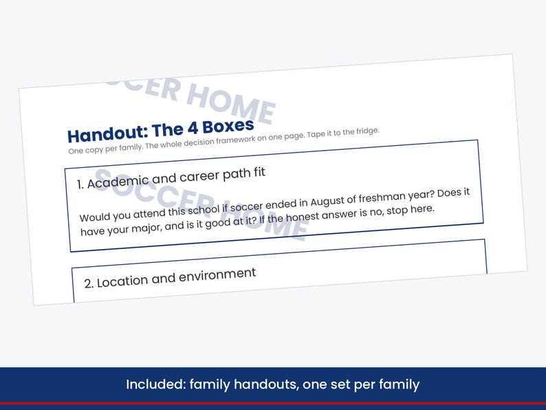 College Recruiting Night Kit for High School and Club Soccer Coaches, Presentation Slides, Parent Handouts, Script PDF image 5