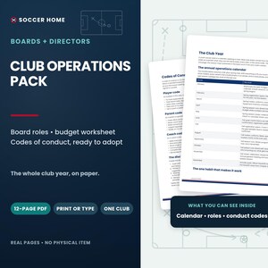 Verksamhetspaket för ungdomsfotbollsklubb, styrelseroller, budget och uppförandekoder i PDF-format bild 1