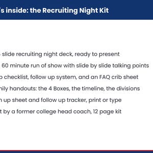 College Recruiting Night Kit for High School and Club Soccer Coaches, Presentation Slides, Parent Handouts, Script PDF image 2