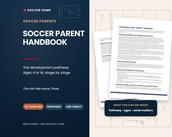 Föräldrahandbok för fotboll, utvecklingsväg för ungdomar 4 till 14 år, guide till bilresor i PDF-format