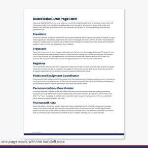 Verksamhetspaket för ungdomsfotbollsklubb, styrelseroller, budget och uppförandekoder i PDF-format bild 3