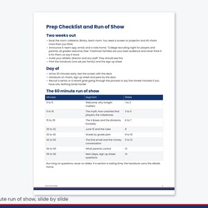 College Recruiting Night Kit for High School and Club Soccer Coaches, Presentation Slides, Parent Handouts, Script PDF image 4
