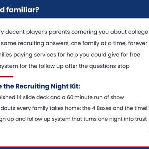 College Recruiting Night Kit for High School and Club Soccer Coaches, Presentation Slides, Parent Handouts, Script PDF image 6