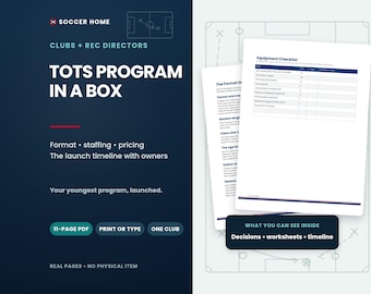 Toddler Soccer Program Kit, Launch a Tots Class Ages 2 3, Club Admin PDF