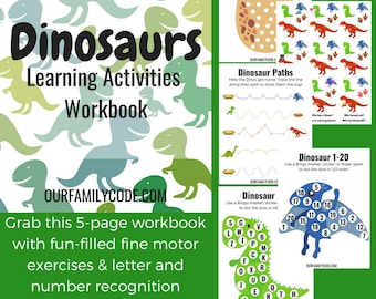 Dinosaurs Learning Activities Workbook for Preschoolers