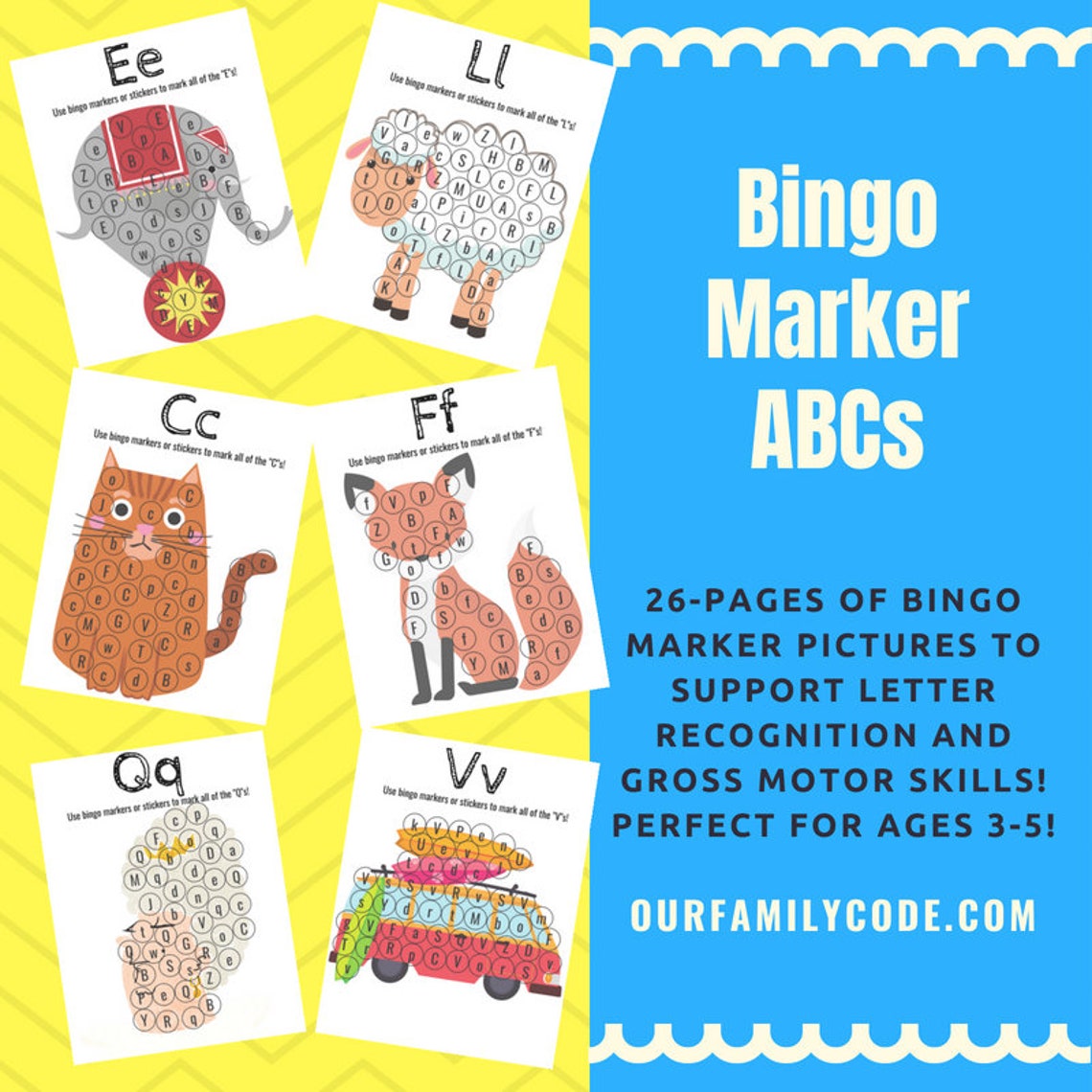 Bingo Marker Abcs Printable Workbook for Toddlers &amp; Preschoolers - Etsy