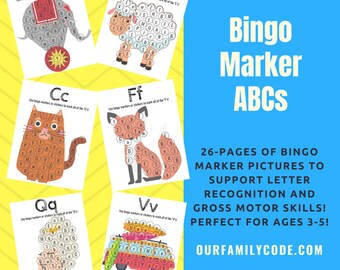 Bingo Marker ABCs Printable Workbook for Toddlers & Preschoolers