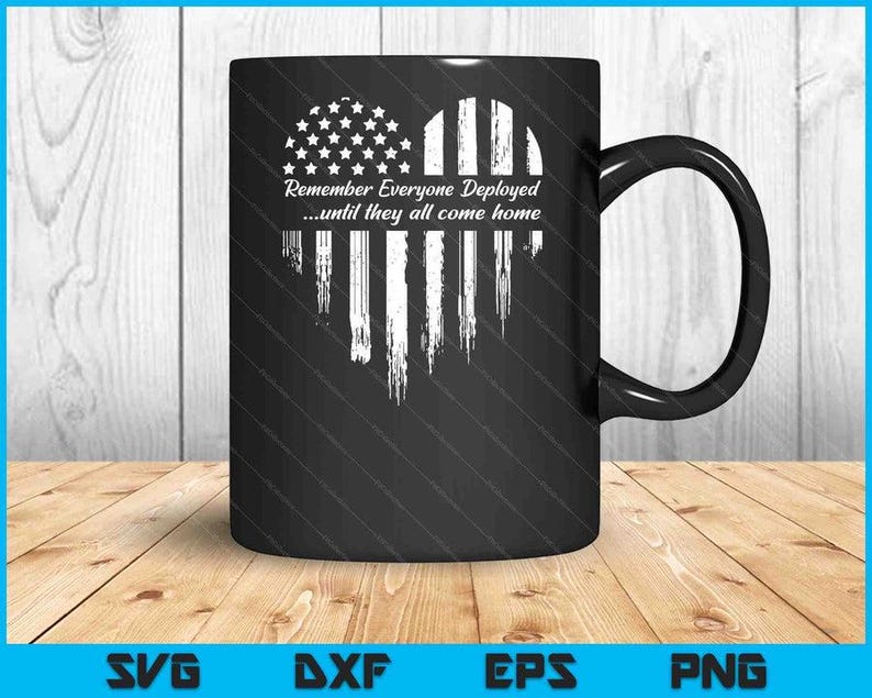 Red Friday Remember Everyone Deployed SVG, American Flag Heart Military ...