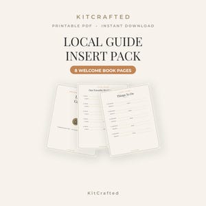 Airbnb Welcome Book Inserts Printable | Local Guide Pages, Vacation Rental Guest Book Add-On | Host Recommendations