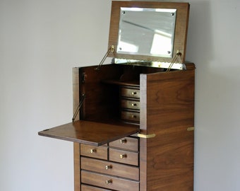 Vintage LANE Mid Century Campaign Style Lingerie Chest Dresser | Seven Drawers