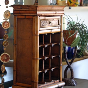 Vintage Tortoise Bamboo Wine Cabinet Holds 12 Bottles Bild 6