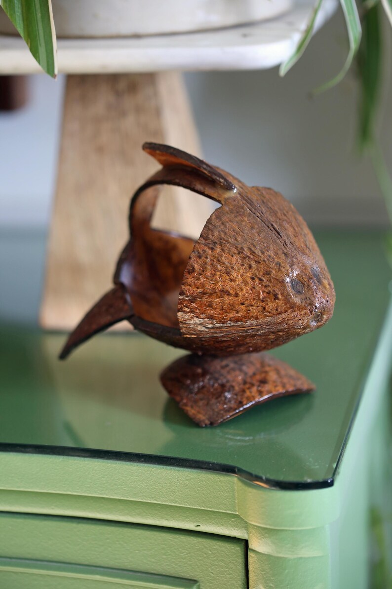 Vintage Hand-carved Coconut Fish - Etsy