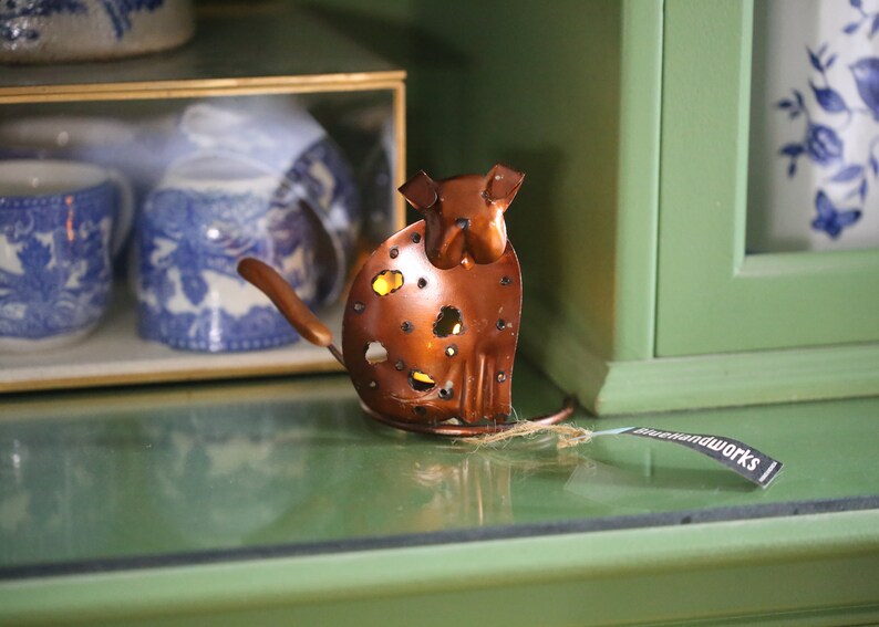 Metal Dog Tea Light Candle Holder Etsy