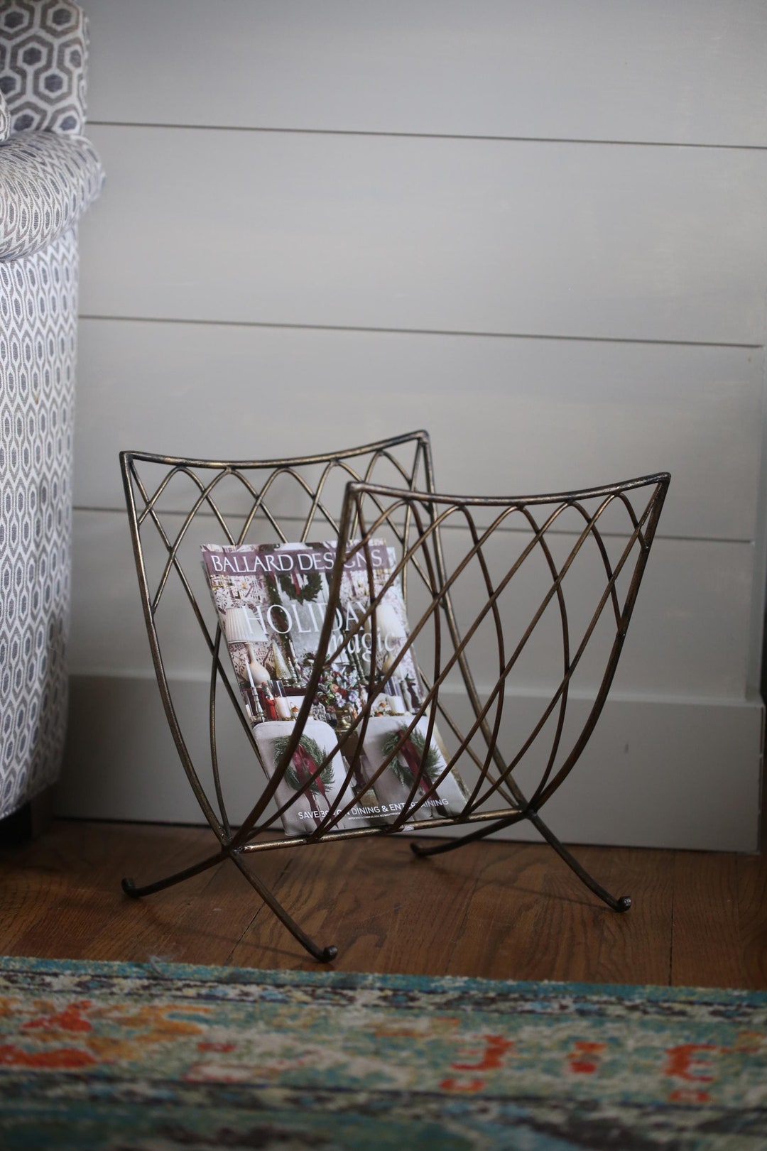 Iron Table Magazine Rack Vintage MCM Wrought Iron Magazine Rack - Etsy