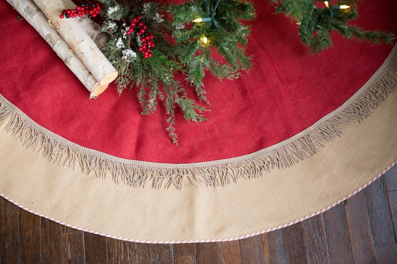 Christmas Tree Skirt Burlap Christmas Tree Skirt READY TO Etsy