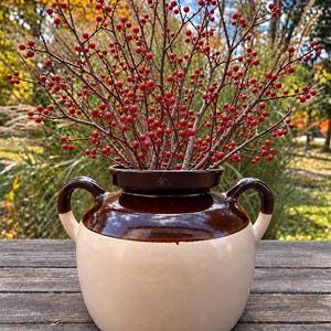 Robinson Ransbottom Brown and Cream Stoneware Bean Pot No Lid.