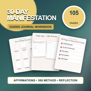 30-Day Law of Attraction Journal, Write Affirmations 100 Times, 369 Method (Digital Download)