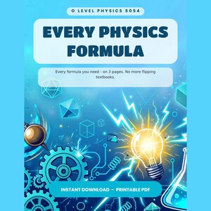 O Level Physics 5054 Formula Cheat Sheet | Printable Revision Notes (PDF)