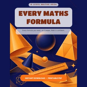 O Level Maths 4024 Formula Cheat Sheet | Algebra, Geometry, Trig (PDF Download)