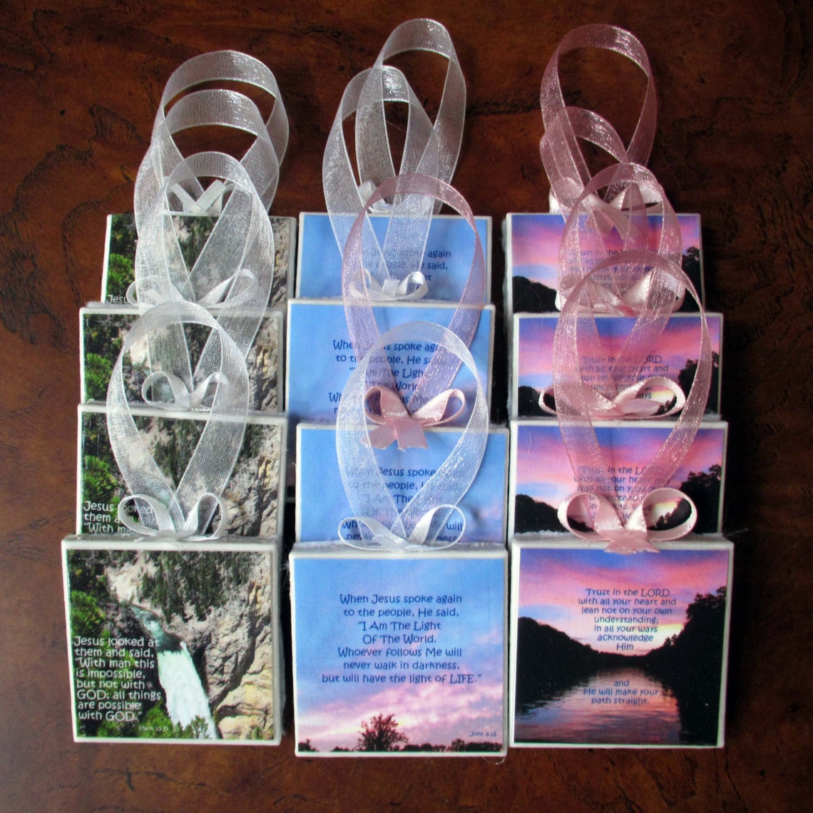 Religious Bible Verses 50 Plus Bulk Tile Favors Ornaments Etsy
