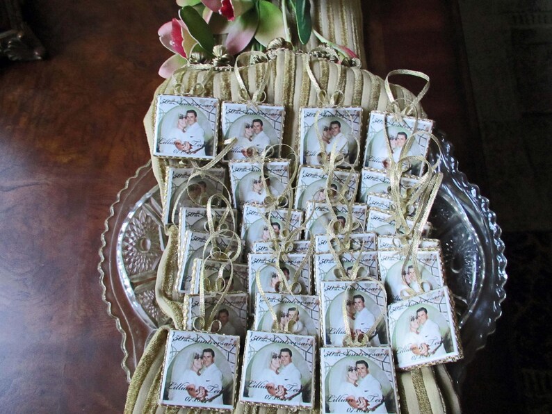Napkin Rings FREE Shipping and Priority WEDDING ANNIVERSARY /& More 25 Plus Tile Favors With Custom Phrases 2x2 Gift Favors Ornaments