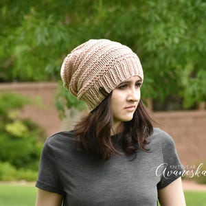 Woman&#39;s Summer Lightweight Crochet Knit Extra Slouchy Beanie Hat | The RILEY